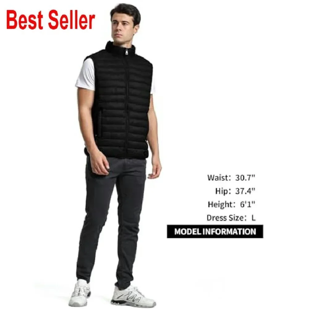 Men's Lightweight Puffer Vest Water-Resistant Golf Outdoor Winter Sleeveless